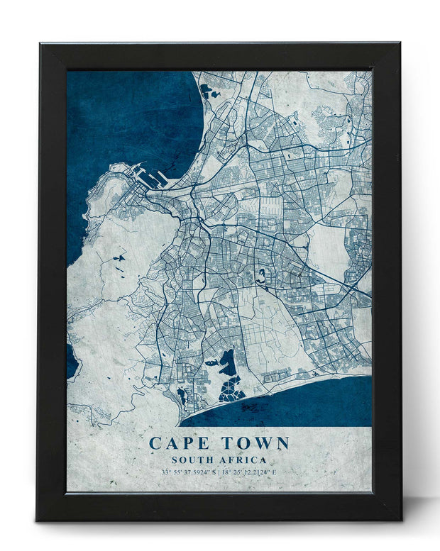 CAPE TOWN CITY MAP WALL ART VINTAGE WALL ART WORK POSTER MAP COLLECTION