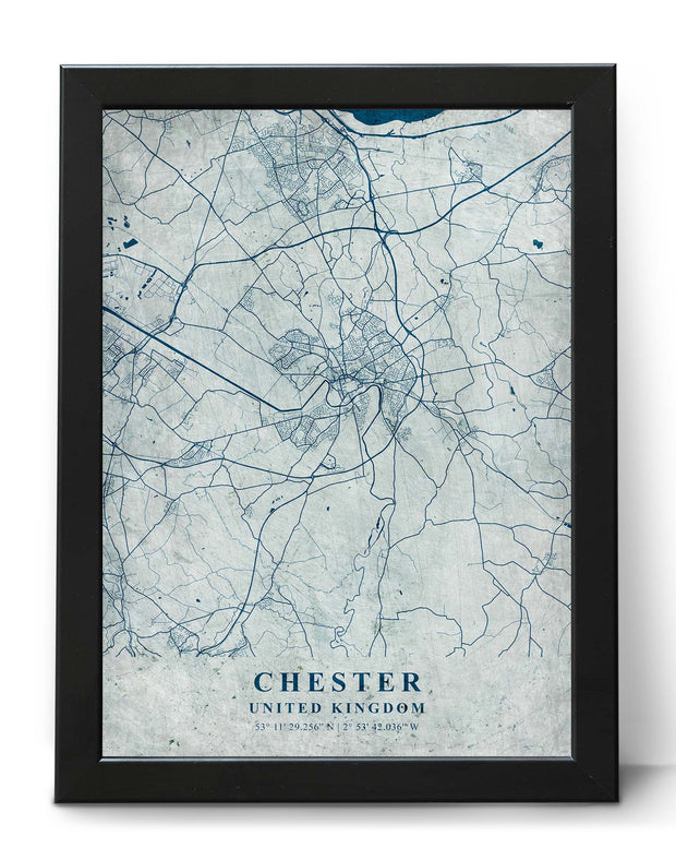 CHESTER CITY MAP WALL ART UNIQUE VINTAGE DECOR ART POSTER MAP COLLECTION