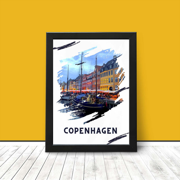 Copenhagen Poster Print - Vintage Retro Wall Art - Travel & Architecture prints