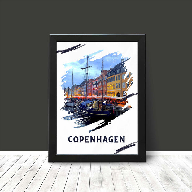 Copenhagen Poster Print - Vintage Retro Wall Art - Travel & Architecture prints
