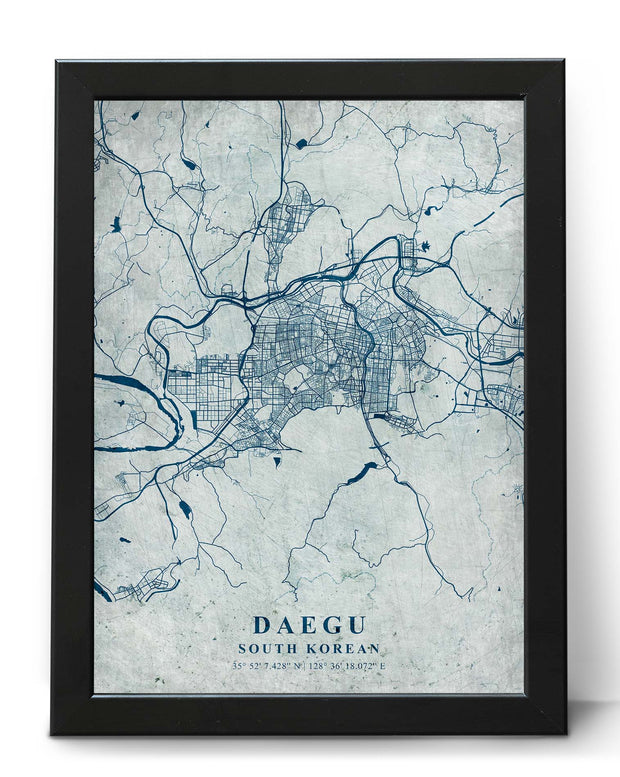 DAEGU CITY MAP WALL ART UNIQUE VINTAGE ART DECOR POSTER MAP COLLECTION
