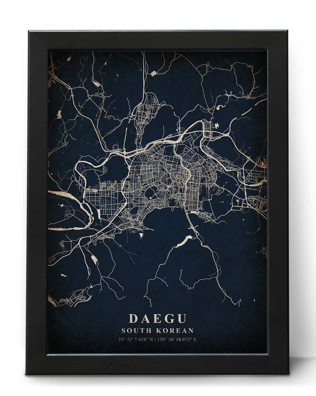 DAEGU CITY MAP ART GALLERY VINTAGE WALL DECOR ART POSTER MAP COLLECTION