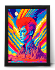 David Bowie Psychedelic Pop Art Poster Surrealistic Aladdin Sane-inspired Print