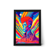 David Bowie Psychedelic Pop Art Poster Surrealistic Aladdin Sane-inspired Print