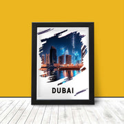 Dubai Poster Print - Cityscape Wall Art - Contemporary Landmark Art Print