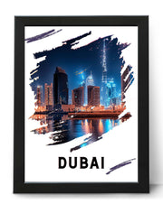 Dubai Poster Print - Cityscape Wall Art - Contemporary Landmark Art Print