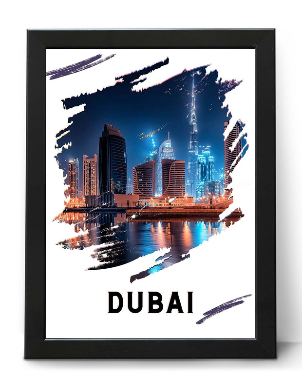 Dubai Poster Print - Cityscape Wall Art - Contemporary Landmark Art Print