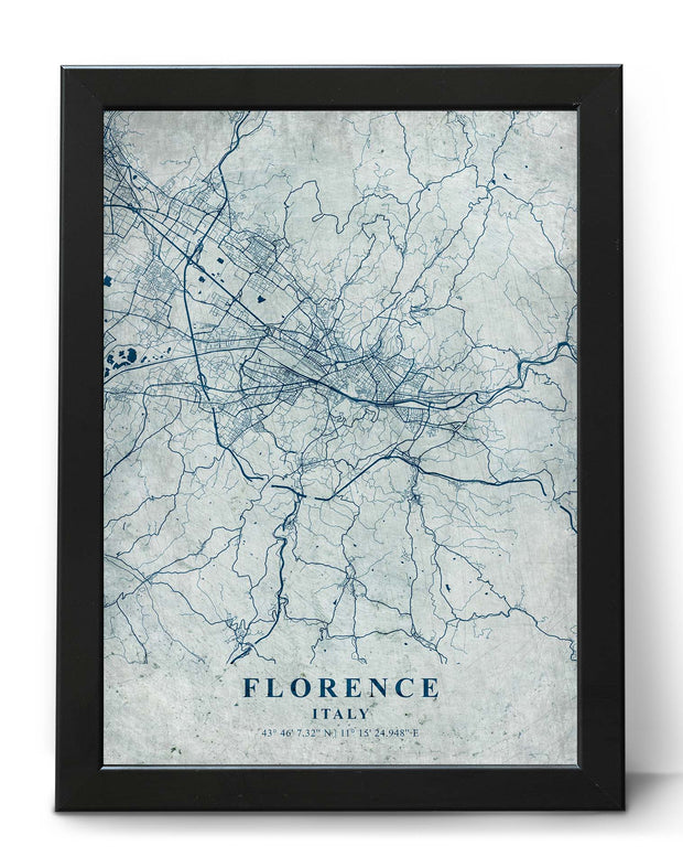 FLORENCE CITY MAP WALL ART VINTAGE DECOR ART GALLERY POSTER MAP COLLECTION