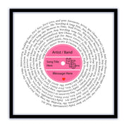 Song Lyric Poster Prints - Any Colour, Vinyl Record Wall Art- Personalised 4