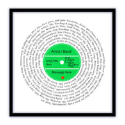 Song Lyric Poster Prints - Any Colour, Vinyl Record Wall Art- Personalised 8