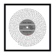 Song Lyric Poster Prints - Any Colour, Vinyl Record Wall Art- Personalised 9