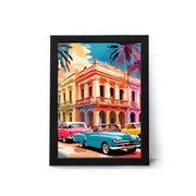 Havana Cuba Travel Wall Art Poster Print classic cars and Cuban architecture