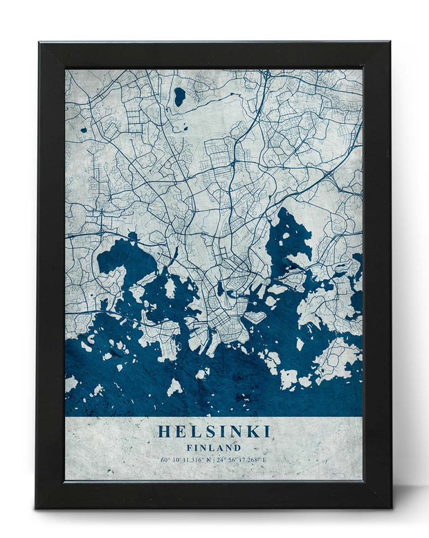 HELSINKI CITY MAP WALL ART VINTAGE CANVAS ART PRINT POSTER MAP COLLECTION