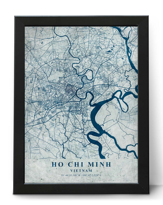 HO CHI MINH CITY MAP WALL ART VINTAGE CANVAS WALL ART POSTER MAP COLLECTION