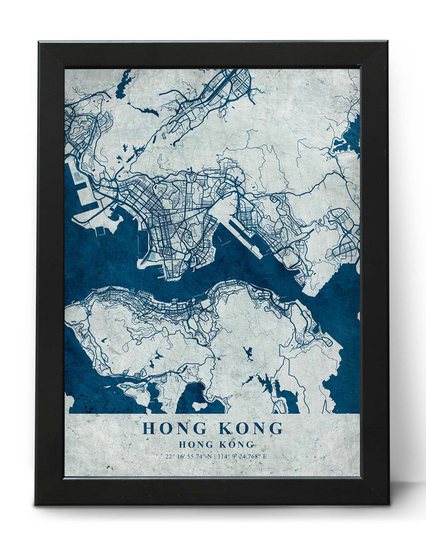 HONG KONG CITY MAP WALL ART VINTAGE WALL HANGING POSTER MAP COLLECTION