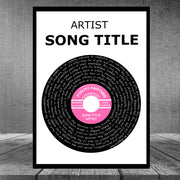 Song Lyric Print Custom Poster, Personalised Vinyl Record Wall Art 5