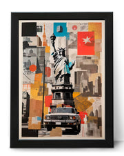 New York City Travel Collage Wall Art Poster Print
