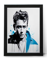 James Dean Black & White Poster Print With Colour Splash. Tribute to a Movie Icon