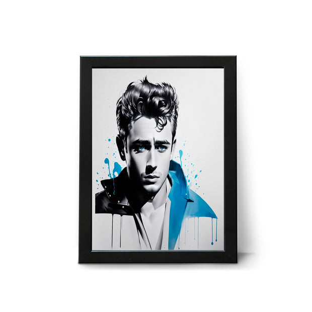 James Dean Black & White Poster Print With Colour Splash. Tribute to a Movie Icon