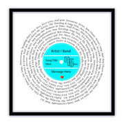 Song Lyric Poster Prints - Any Colour, Vinyl Record Wall Art- Personalised 10