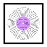 Song Lyric Poster Prints - Any Colour, Vinyl Record Wall Art- Personalised 7