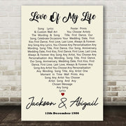 Personalised Song Lyric Poster, Heart Prints, Wall Art - Any Song