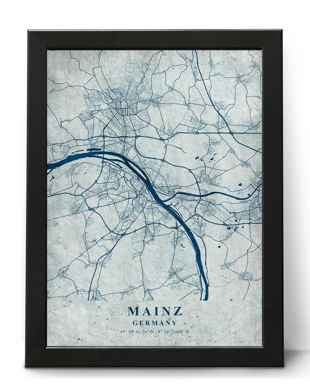MAINZ CITY MAP WALL ART UNIQUE VINTAGE DECOR ART WORK POSTER MAP COLLECTION