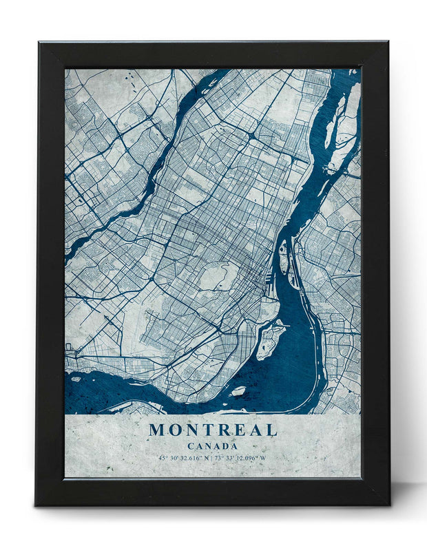 MONTREAL CITY MAP WALL ART DECOR VINTAGE WALL ART POSTER MAP COLLECTION