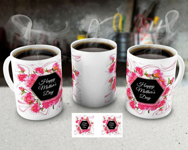 Mothers day mug flower design choose your own design