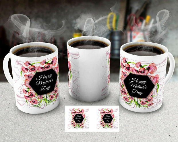 Mothers day mug flower design choose your own design