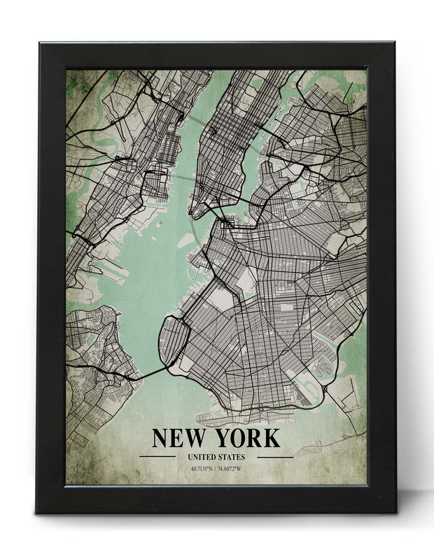 NEW YORK CITY MAP WALL ART VINTAGE UNIQUE ART WORK POSTER MAP COLLECTION