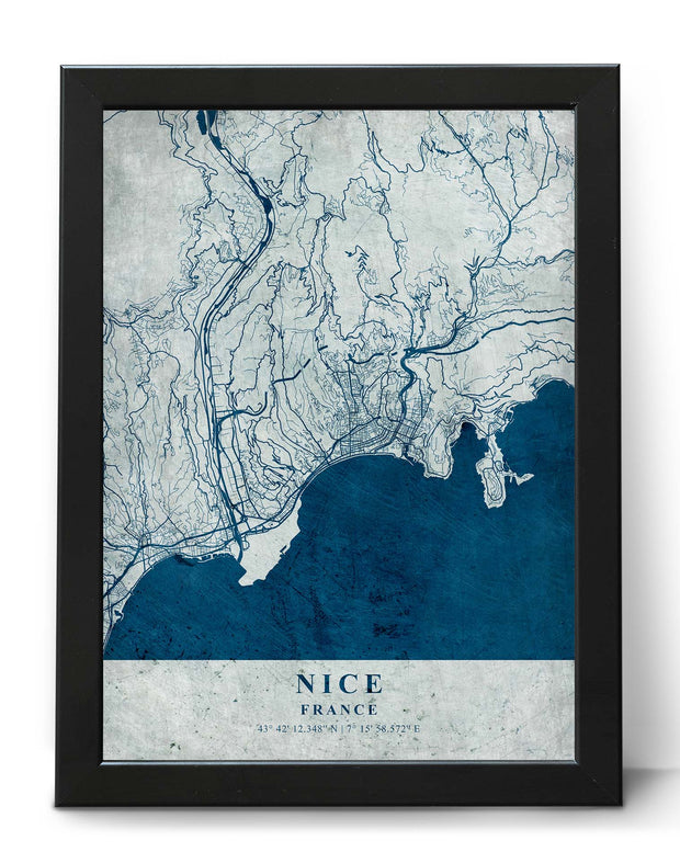 NICE CITY MAP WALL ART WORK VINTAGE ART HANGING WALL POSTER MAP COLLECTION