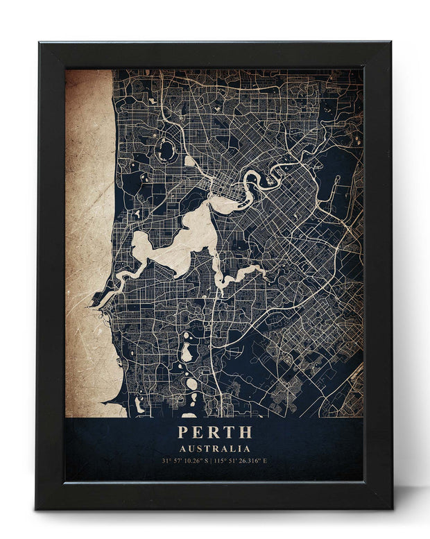 PERTH CITY MAP WALL ART GALLERY VINTAGE PRINT ART POSTER MAP COLLECTION