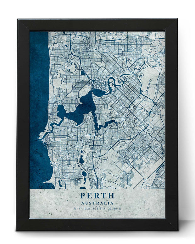 PERTH CITY MAP WALL ART VINTAGE GALLERY WALL ART POSTER MAP COLLECTION