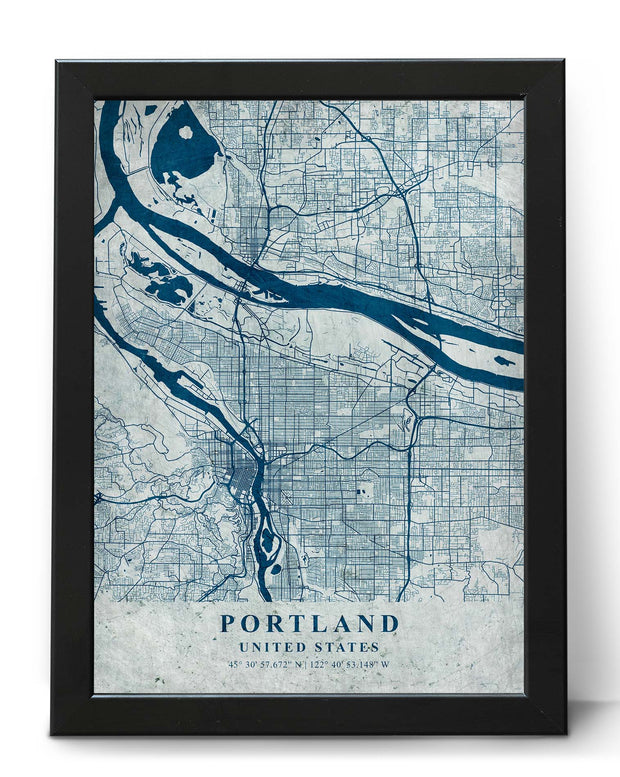 PORTLAND CITY MAP WALL ART PRINT GALLERY VINTAGE ART POSTER MAP COLLECTION