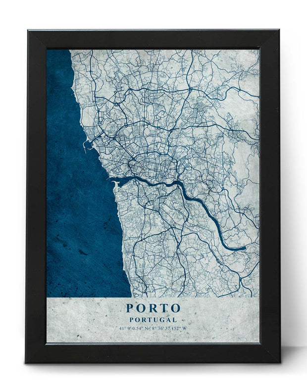 PORTO CITY MAP WALL ART GALLERY PRINT VINTAGE WALL POSTER MAP COLLECTION