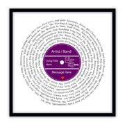 Song Lyric Poster Prints - Any Colour, Vinyl Record Wall Art- Personalised 13