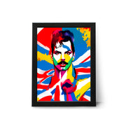 Queen Freddie Mercury Abstract style Wall Art Poster Print UK flag backdrop