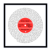 Song Lyric Poster Prints - Any Colour, Vinyl Record Wall Art- Personalised 14