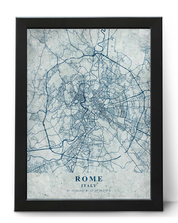 ROME CITY MAP WALL ART PRINT VINTAGE UNIQUE WALL POSTER MAP COLLECTION