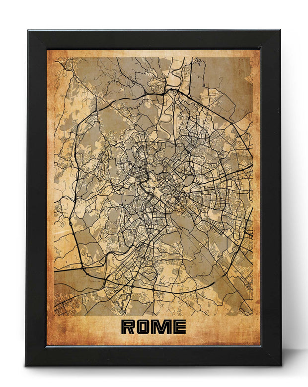 ROME CITY MAP WALL ART PRINT CANVAS VINTAGE WALL POSTER MAP COLLECTION