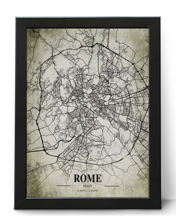 ROME CITY MAP WALL ART VINTAGE GALLERY ART WORK POSTER MAP COLLECTION