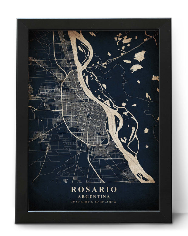 ROSARIO CITY MAP WALL ART VINTAGE ART WORK DECOR POSTER MAP COLLECTION