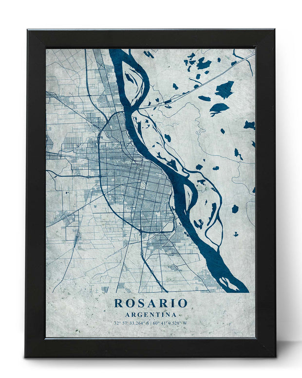 ROSARIO CITY MAP WALL ART VINTAGE UNIQUE WALL ART POSTER MAP COLLECTION