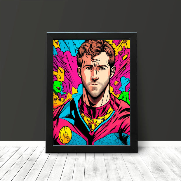 Ryan Reynolds Superhero Comic Book Style Poster Print