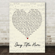 Personalised Song Lyric Poster Prints Custom Script Heart Lyrics Script