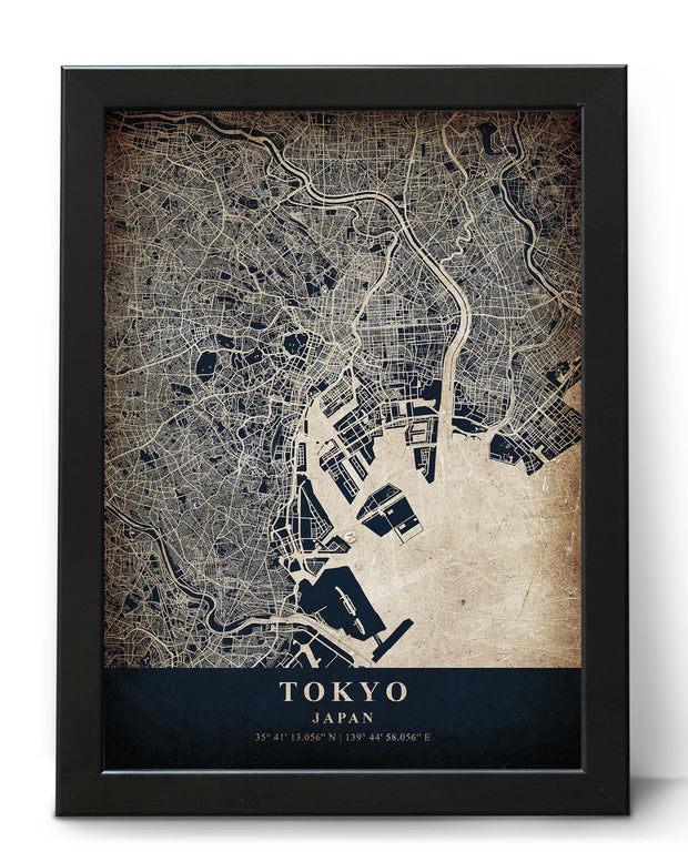 TOKYO CITY MAP WALL ART VINTAGE DECOR ART WORK POSTER MAP COLLECTION