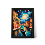 Italy Venice Canals Post-impressionist inspired Travel Wall Art Poster Print