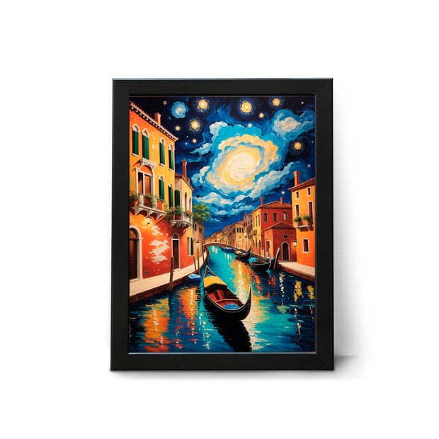 Italy Venice Canals Post-impressionist inspired Travel Wall Art Poster Print