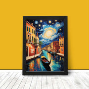 Italy Venice Canals Post-impressionist inspired Travel Wall Art Poster Print
